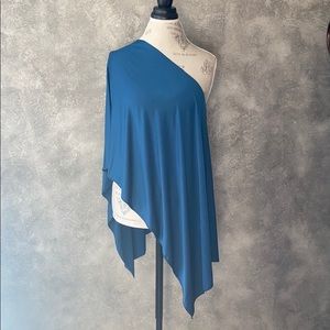 Dark Blue Polyester Solid Color Hijab Scarf Shawl